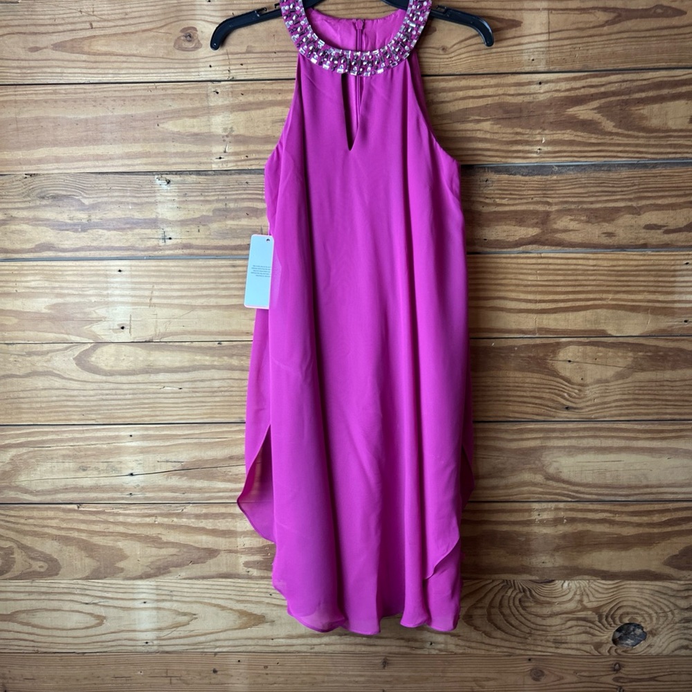 JJs House Pink and Purple Asymmetrical High-Low Sundress